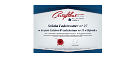 Certyfikat Wiarygodna Szkoła Podstawowa